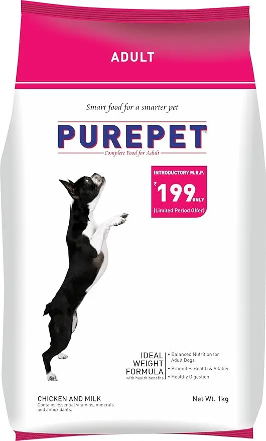 Purepet Adult Dry Dog Food Chicken and Milk 1.2 kg Pack