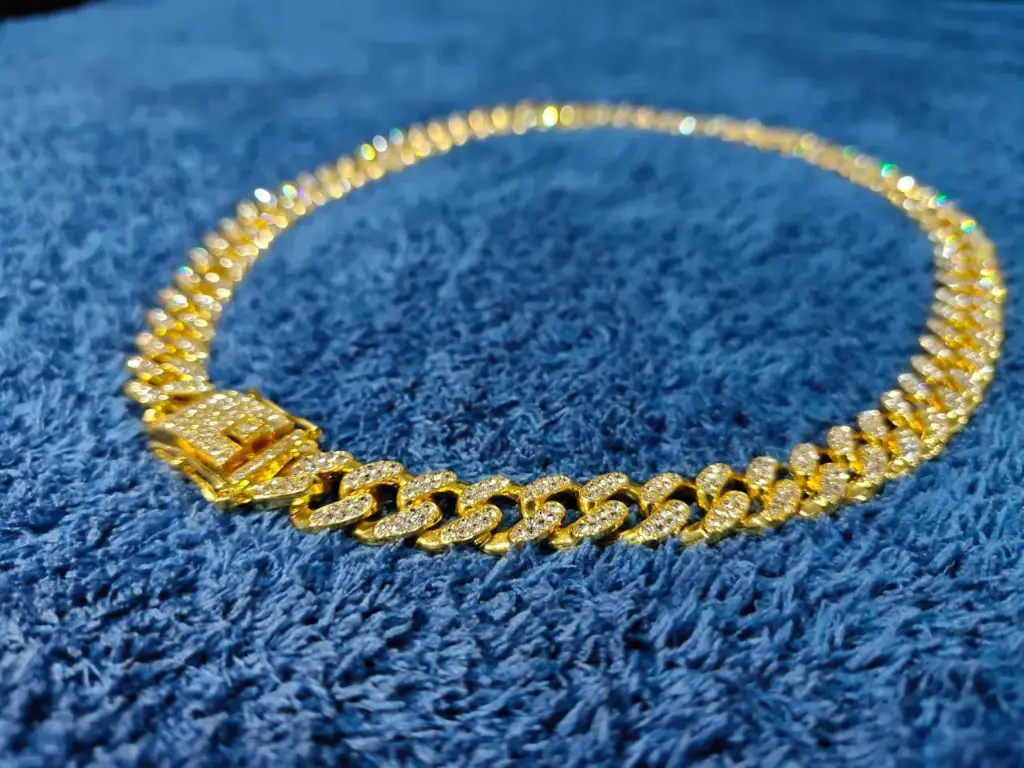 Stylish MC Stan Chain, Cubic Zirconia Studded Miami Cuban Link Chain Necklace Gold Silver Chains, Ice Rhinestone Hip hop Stylish Rapper Chains Jewellery For Pets