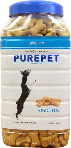 PUREPET Dog Treat Biscuits, Milk Flavour 455G Pack, All Life Stages