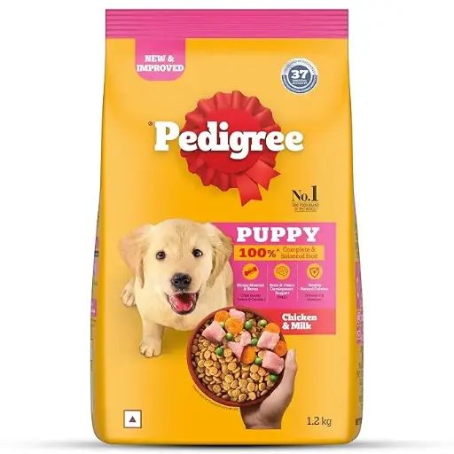 Pedigree Puppy Dry Dog Food- Chicken & Milk, 1 kg Pack